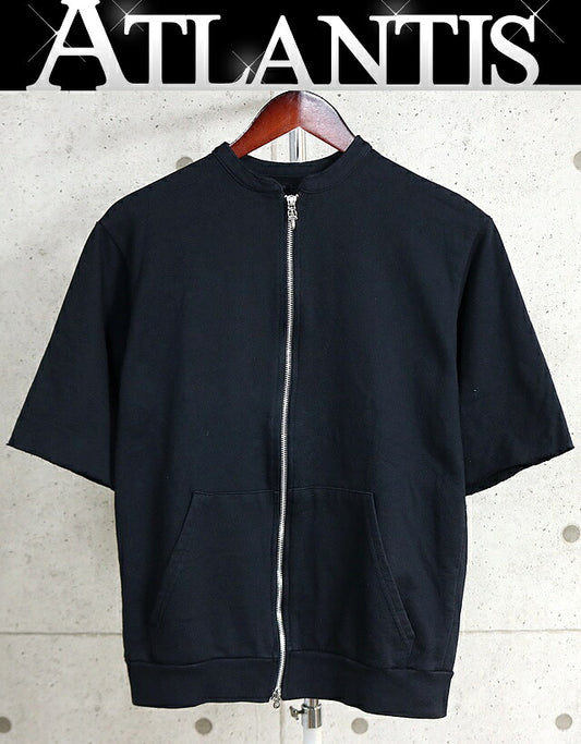 CHROME HEARTS Double Zip Short Sleeve Hoodie Black Size M