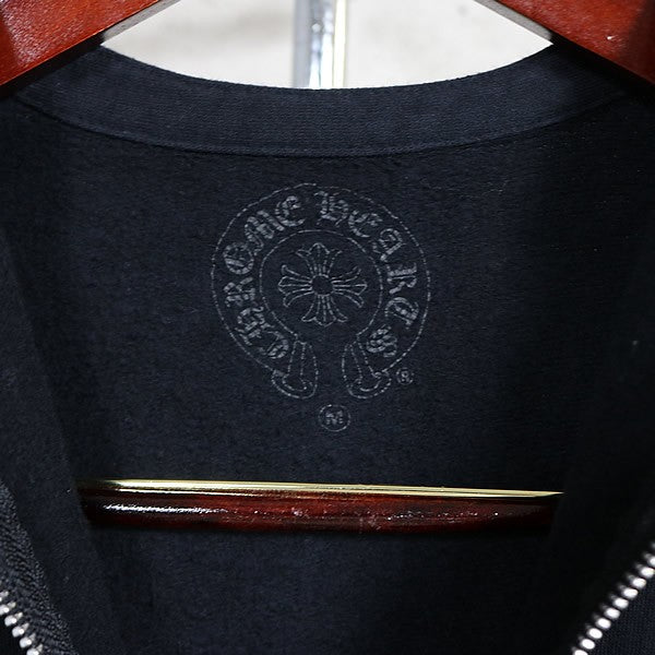 CHROME HEARTS Double Zip Short Sleeve Hoodie Black Size M