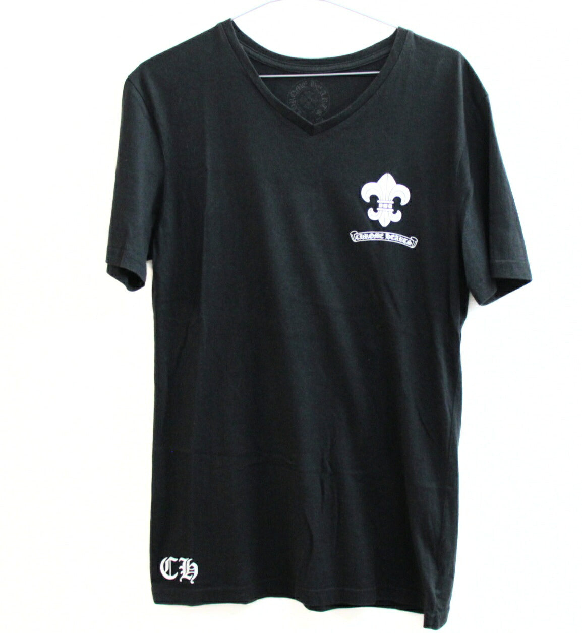 CHROME HEARTS V-Neck BS Fleur T-Shirt Black Size M