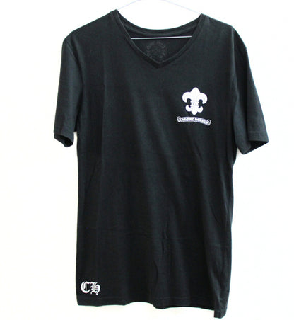 CHROME HEARTS V-Neck BS Fleur T-Shirt Black Size M