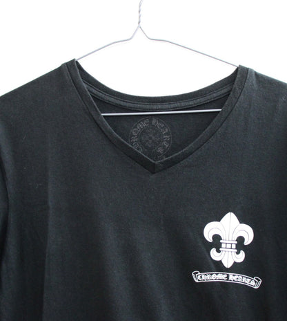 CHROME HEARTS V-Neck BS Fleur T-Shirt Black Size M