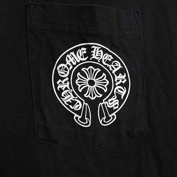 CHROME HEARTS Horseshoe Print Pocket T-Shirt Black Size XL