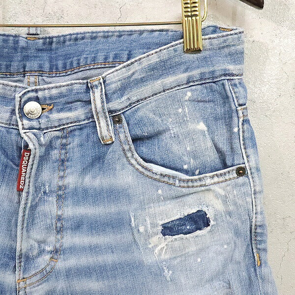 DSQUARED2 SAILOR JEAN Distressed Stretch Denim Blue Size 42