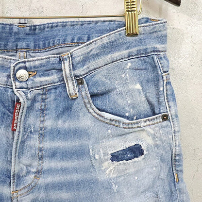 DSQUARED2 SAILOR JEAN Distressed Stretch Denim Blue Size 42