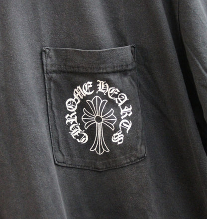 CHROME HEARTS Back Logo Print Pocket T-Shirt Black Size XL