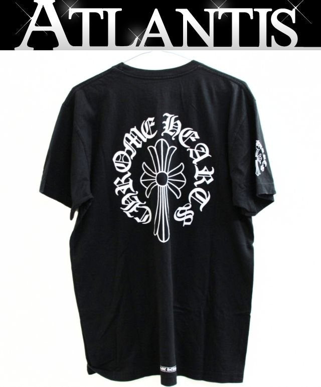 CHROME HEARTS Neck Logo CH Cross Black Shirt Size L