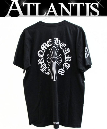 CHROME HEARTS Neck Logo CH Cross Black Shirt Size L