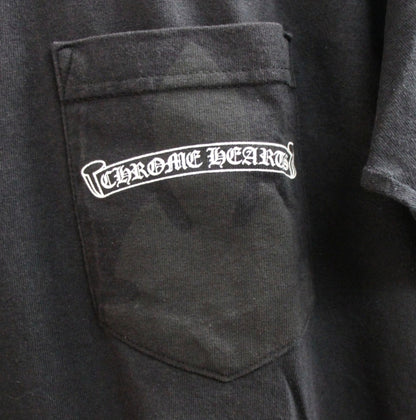 CHROME HEARTS Old Flare Knee Scroll T-Shirt Black Size S