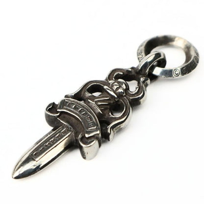 CHROME HEARTS No5 Dagger Pave Diamond Pendant Charm SV925