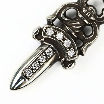 CHROME HEARTS No5 Dagger Pave Diamond Pendant Charm SV925