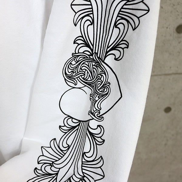 CHROME HEARTS New "Love You" Floral Heart Crewneck Size L