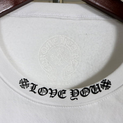 CHROME HEARTS New "Love You" Floral Heart Crewneck Size L