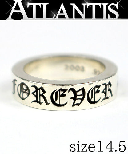 CHROME HEARTS 6mm "FOREVER" Spacer Silver SV925 Ring Size JP 14.5