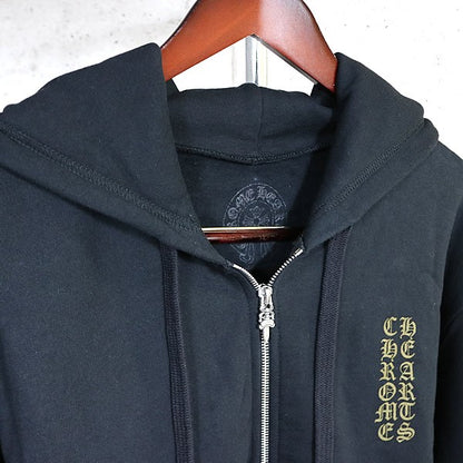 CHROME HEARTS Old English Logo Zip Hoodie Black/Olive Size M