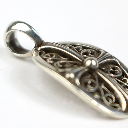 CHROME HEARTS Classic Oval Cross Pendant Charm SV925 Silver