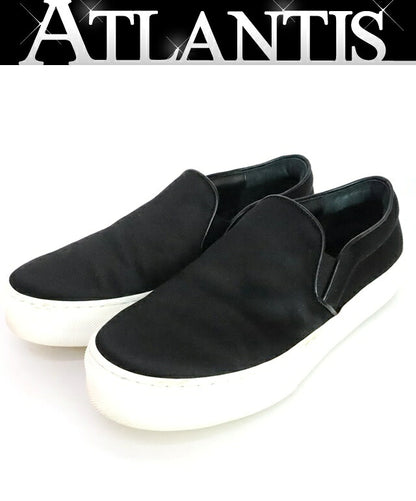 CELINE Satin Slip-On Sneakers Black Size 35