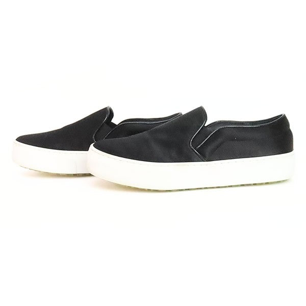 CELINE Satin Slip-On Sneakers Black Size 35