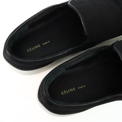 CELINE Satin Slip-On Sneakers Black Size 35