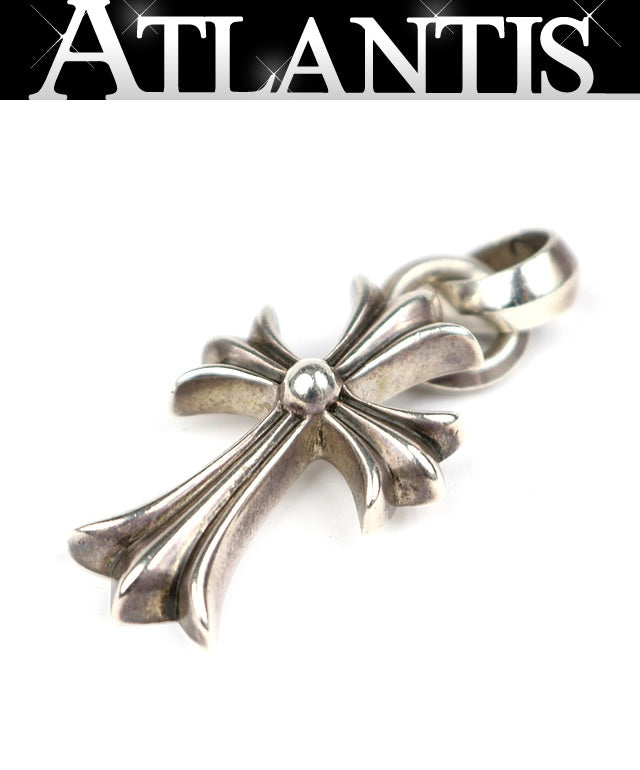 CHROME HEARTS Small CH Cross w/ Bail Pendant Charm Silver