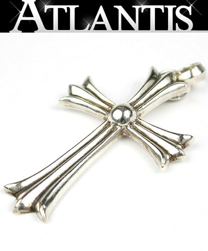 CHROME HEARTS Large Cross w/ Bail Pendant Charm Silver 925