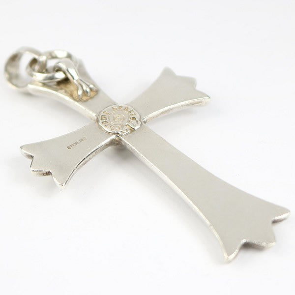 CHROME HEARTS Large Cross w/ Bail Pendant Charm Silver 925