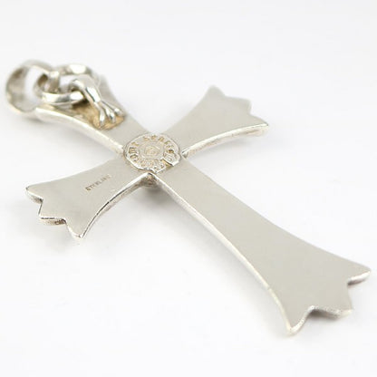 CHROME HEARTS Large Cross w/ Bail Pendant Charm Silver 925