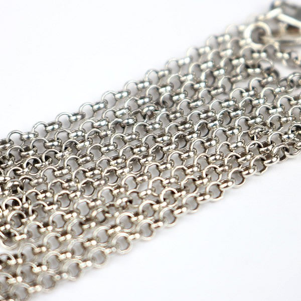 CHROME HEARTS 20 Inch Roll Chain Necklace Silver 925