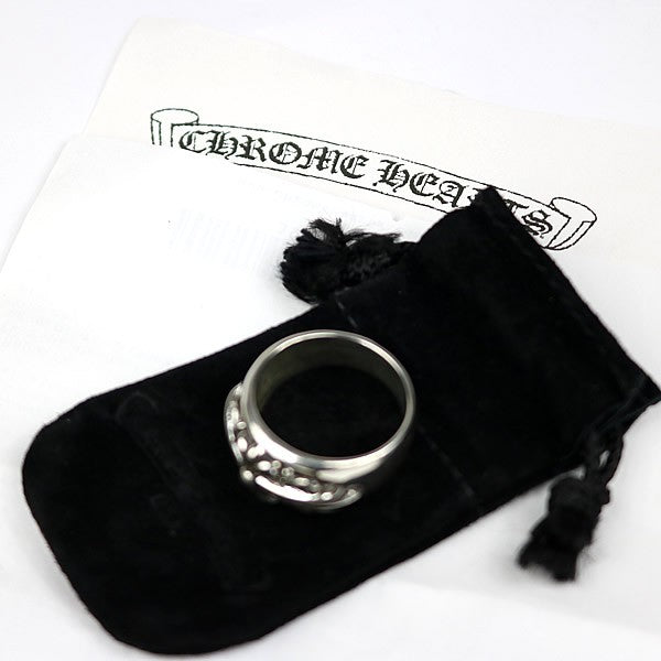 CHROME HEARTS Floral Cross Ring Silver 925 Size JP 23.5