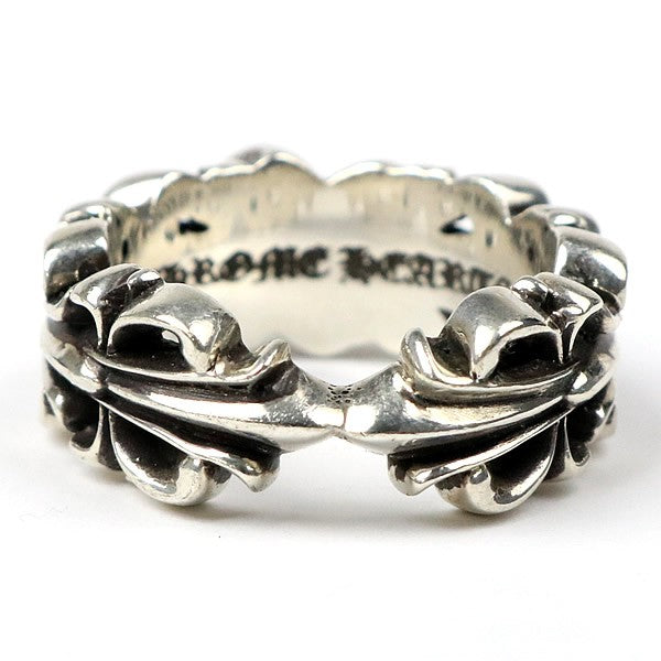 CHROME HEARTS Double Floral Heart Ring Silver Size JP 23