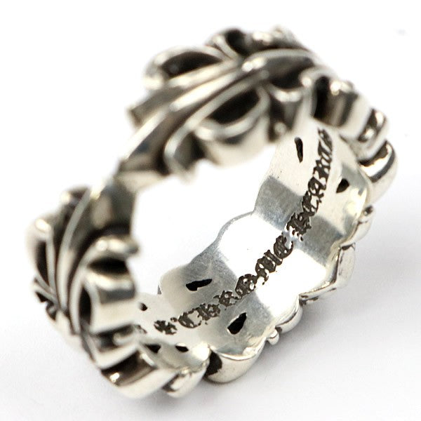 CHROME HEARTS Double Floral Heart Ring Silver Size JP 23