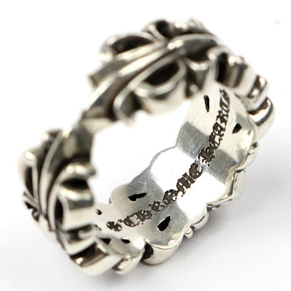 CHROME HEARTS Double Floral Heart Ring Silver Size JP 23