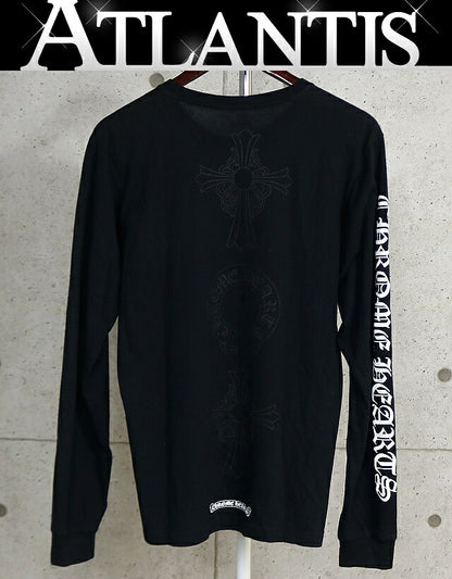 CHROME HEARTS Horseshoe Floral Cross Sleeve Black Size M