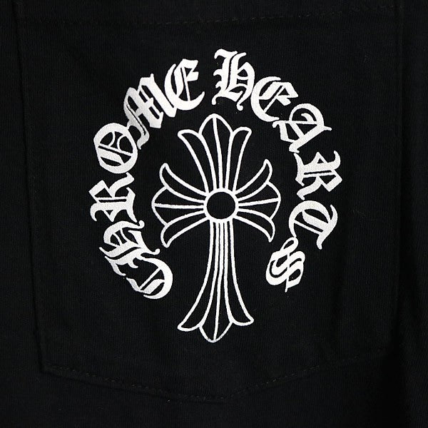 CHROME HEARTS Horseshoe Floral Cross Sleeve Black Size M