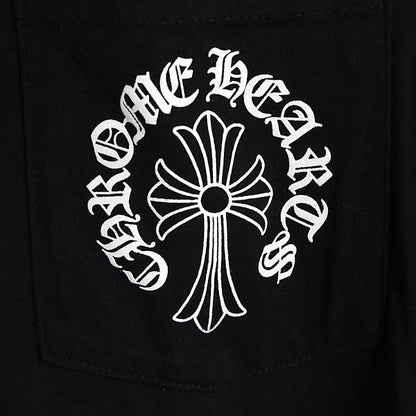 CHROME HEARTS Horseshoe Floral Cross Sleeve Black Size M