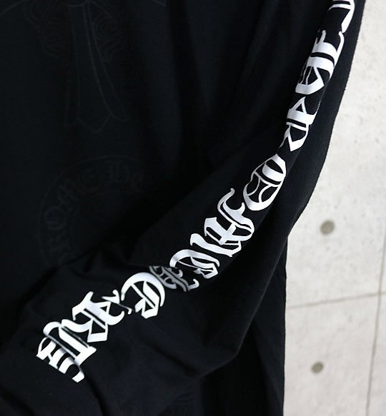 CHROME HEARTS Horseshoe Floral Cross Sleeve Black Size M