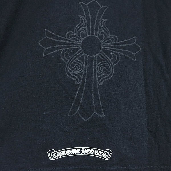 CHROME HEARTS Horseshoe Floral Cross Sleeve Black Size M