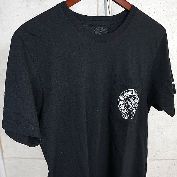 CHROME HEARTS Horseshoe Print Pocket T-Shirt Black Size M