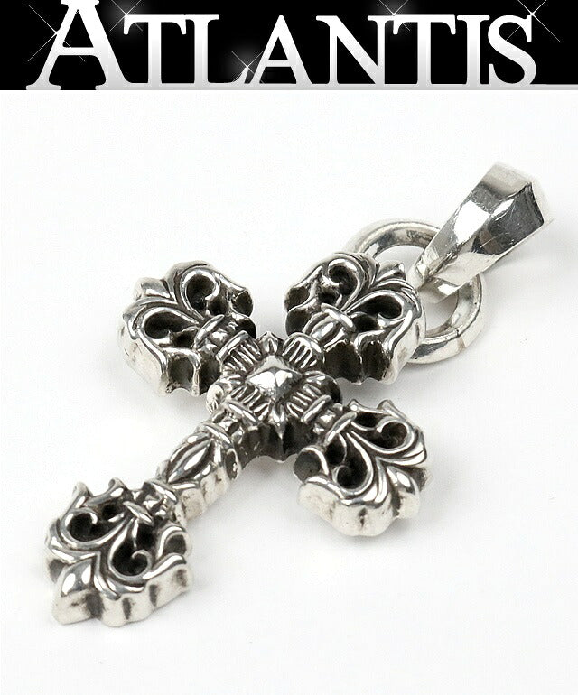 CHROME HEARTS Filigree Cross XS Pendant Charm Silver 925