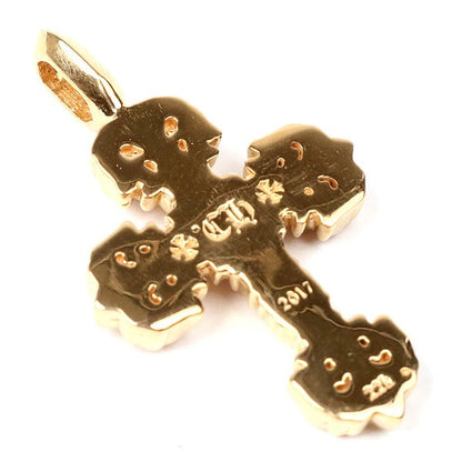 CHROME HEARTS 22K Tiny Filigree Cross Pave Sapphire Pendant