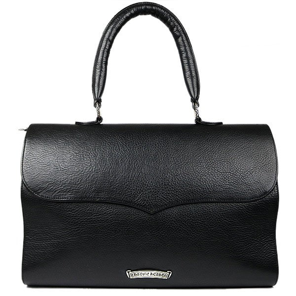 CHROME HEARTS Dog Adams BS Fleur Leather Handbag Black