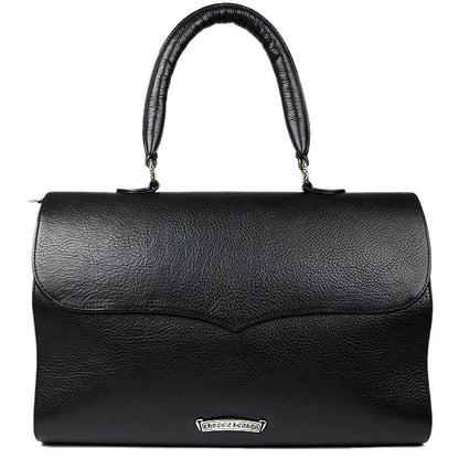 CHROME HEARTS Dog Adams BS Fleur Leather Handbag Black