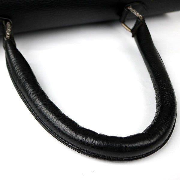 CHROME HEARTS Dog Adams BS Fleur Leather Handbag Black
