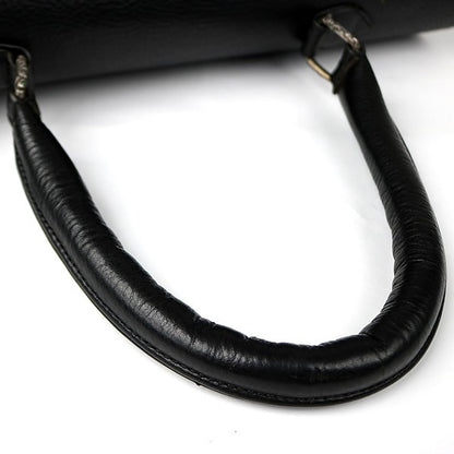 CHROME HEARTS Dog Adams BS Fleur Leather Handbag Black