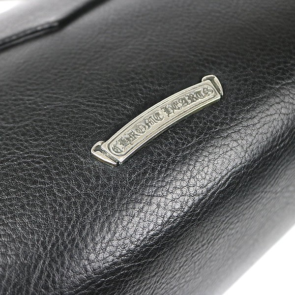 CHROME HEARTS Dog Adams BS Fleur Leather Handbag Black