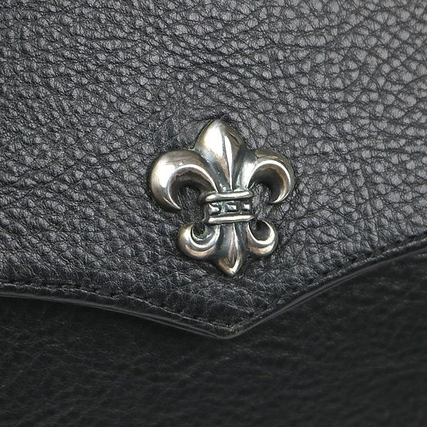 CHROME HEARTS Dog Adams BS Fleur Leather Handbag Black