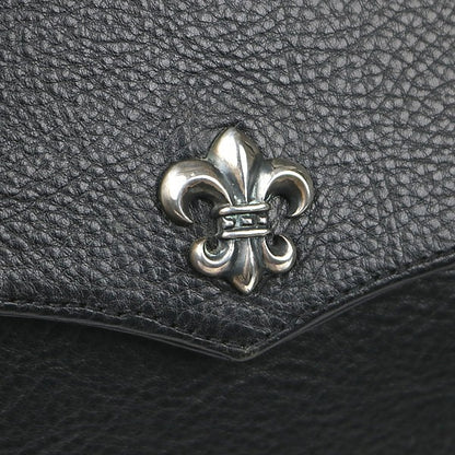 CHROME HEARTS Dog Adams BS Fleur Leather Handbag Black