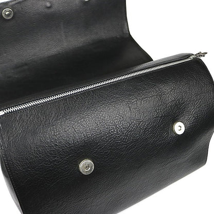 CHROME HEARTS Dog Adams BS Fleur Leather Handbag Black