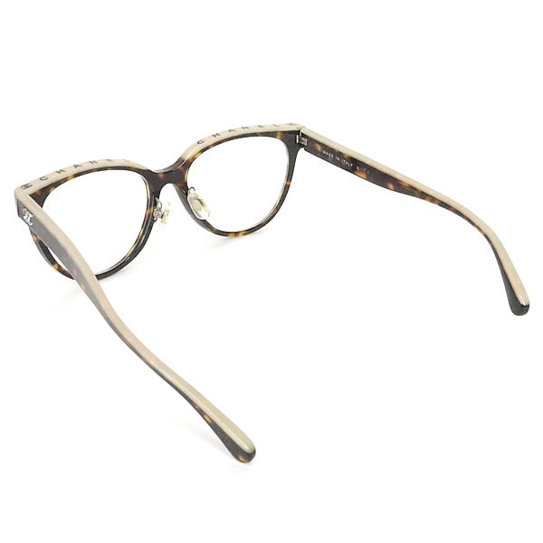 CHANEL Coco Mark Tortoiseshell Glasses Plastic Size 53