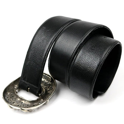 CHROME HEARTS 2 Inch Old Talon Center Leather Belt Size 40