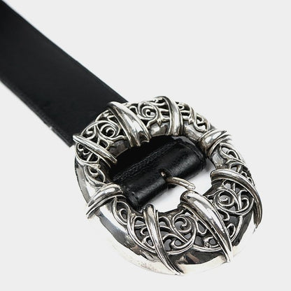 CHROME HEARTS 2 Inch Old Talon Center Leather Belt Size 40